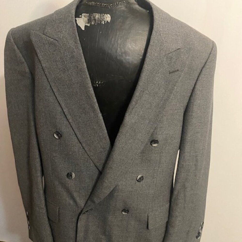 Stanley Blacker couture Vintage Gray/Black Tweed blazer, size 46